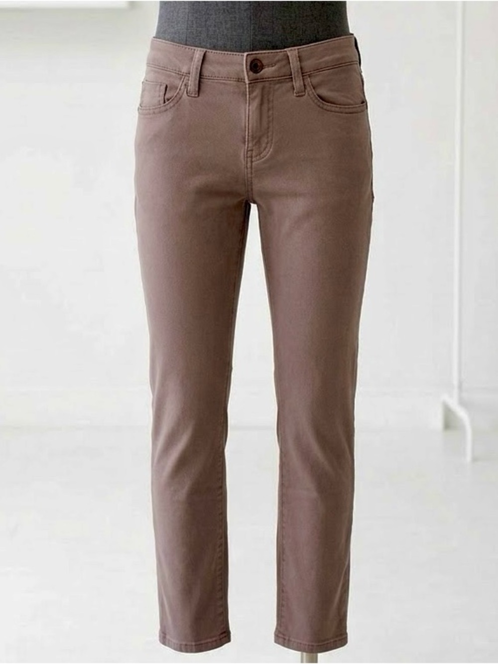 Guess| Brittney Cropped Skinny Casual Stretch Pants in Light Brown/Taupe Sz 27